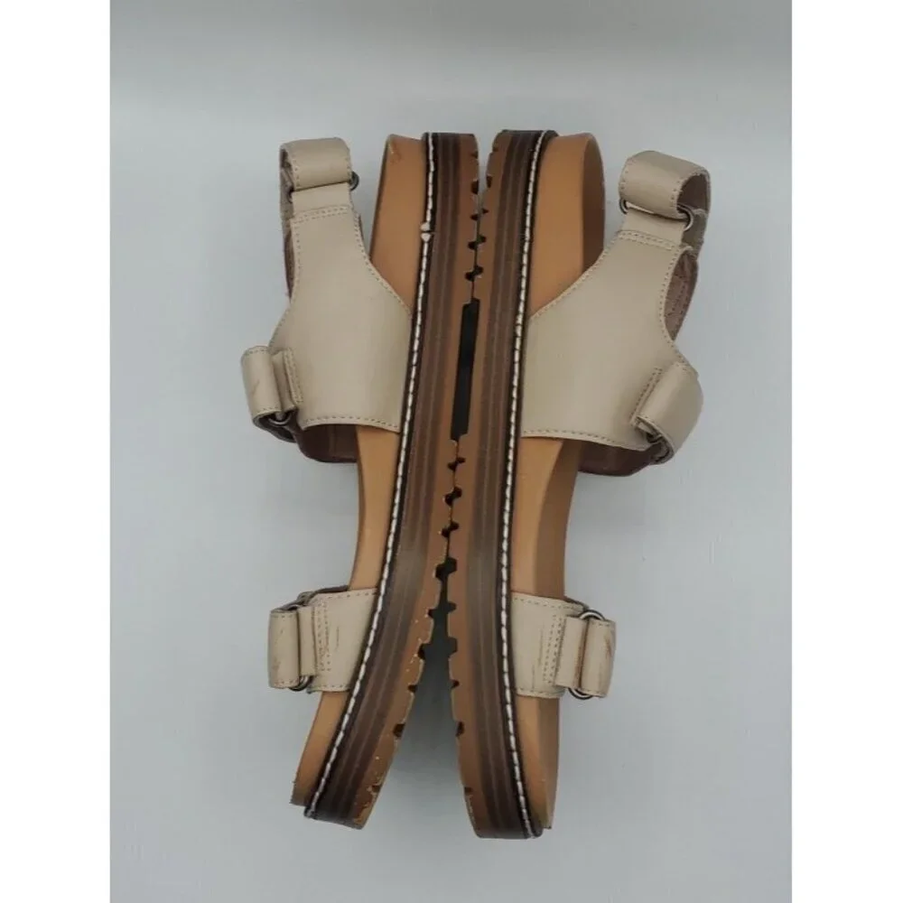 Madewell The Leilah Sandals Platform Chunky Dried Flax Color Womens Size 9